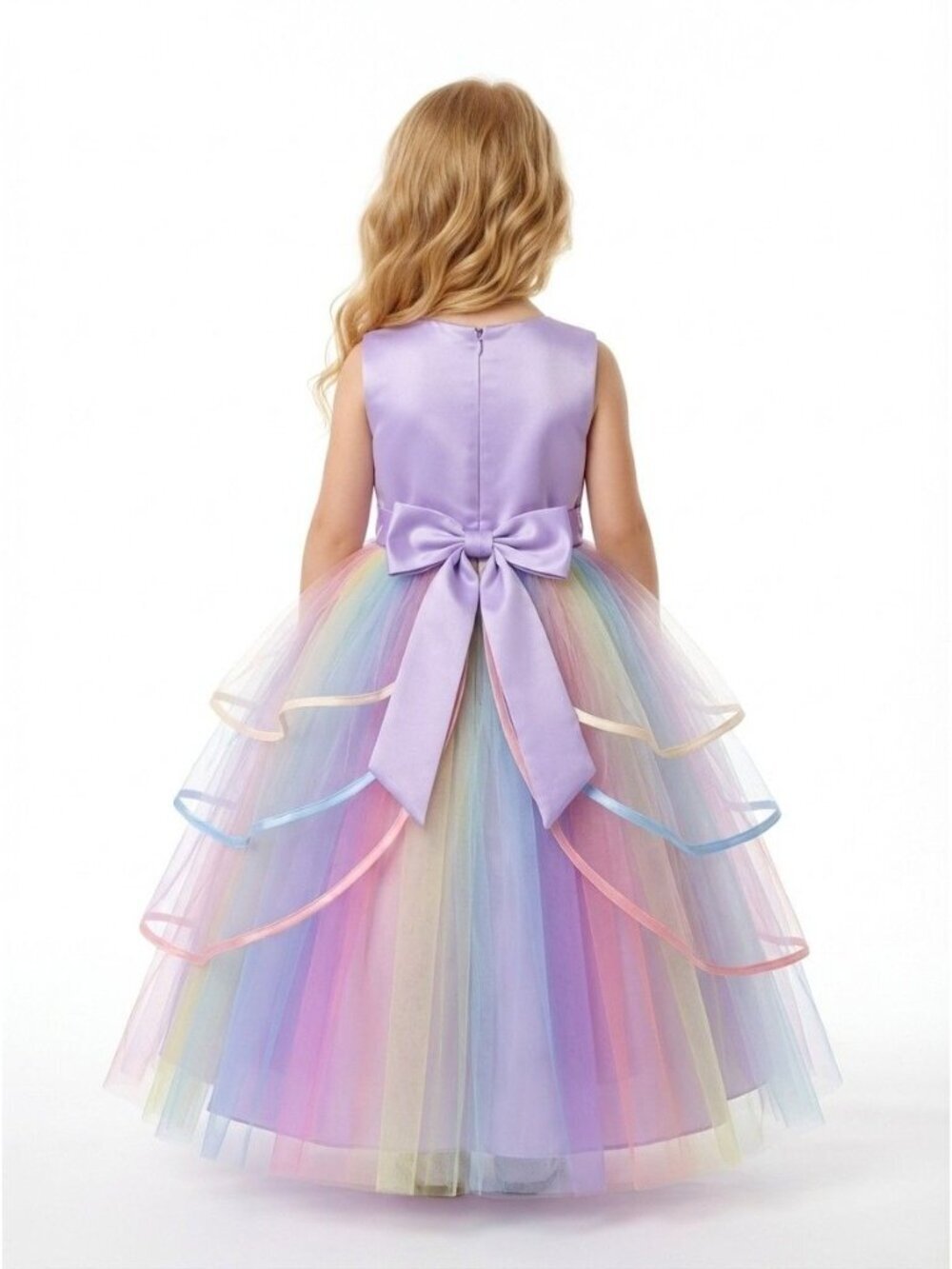 Girls Unicorn Inspired Rainbow Princess Dress  (Size 4) - Picture 3 of 3